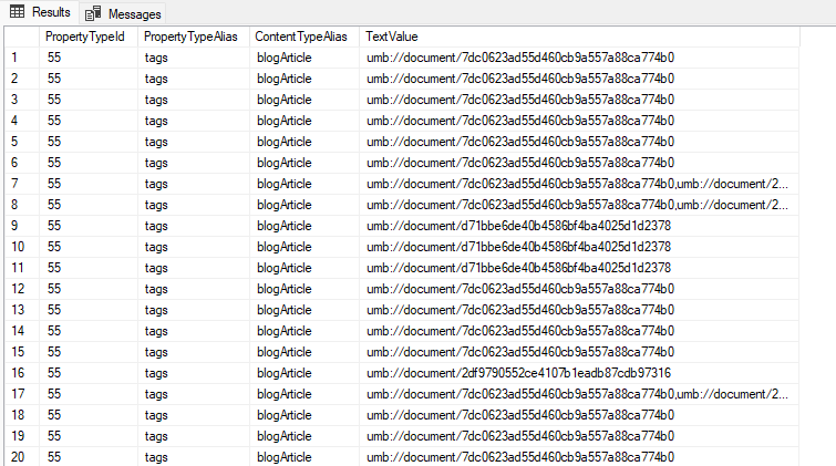 How to Examine Umbraco Property Values for a Given Data Type