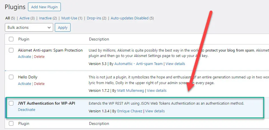 Installing JWT Authentication for WP REST API in WordPress Admin