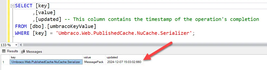 Umbraco NuCache serializer updated timestamp in the umbracoKeyValue table