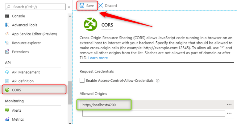 Enabling CORS in Umbraco API with Azure