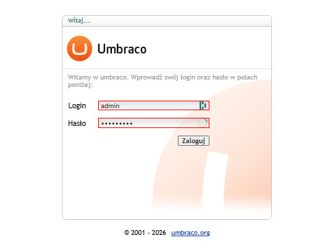Sign in to the Umbraco 6 backoffice