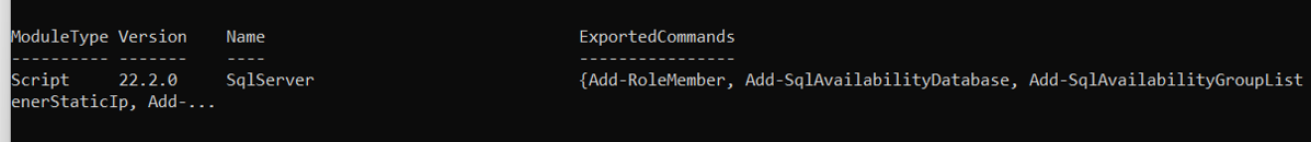 Verify that the SqlServer module is available before running the script.