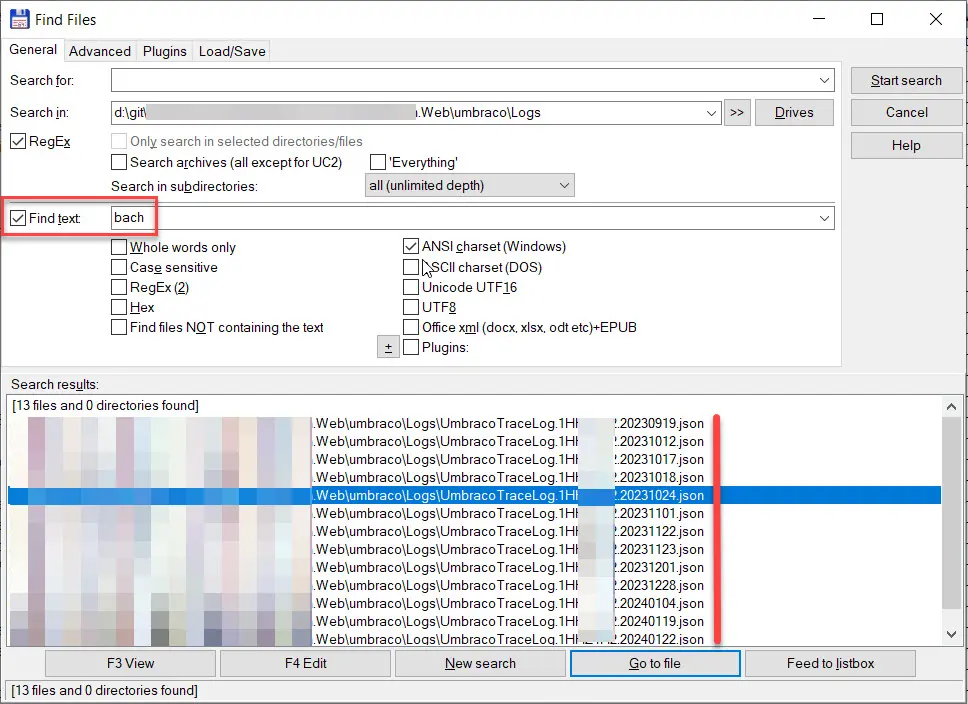 Looking for personal data in Umbraco's local file system