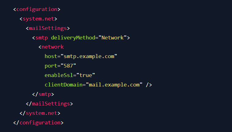 Fix “Syntactically Invalid EHLO Argument” SmtpException in C#